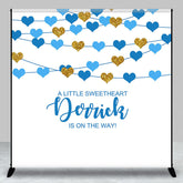 Lofaris Blue Little Sweetheart Custom Name Baby Shower Backdrop